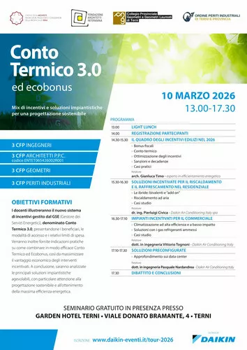 Conto Termico 3.0 ed ecobonus Mix di incentivi e soluzioni impiantistiche per una progettazione sostenibile
