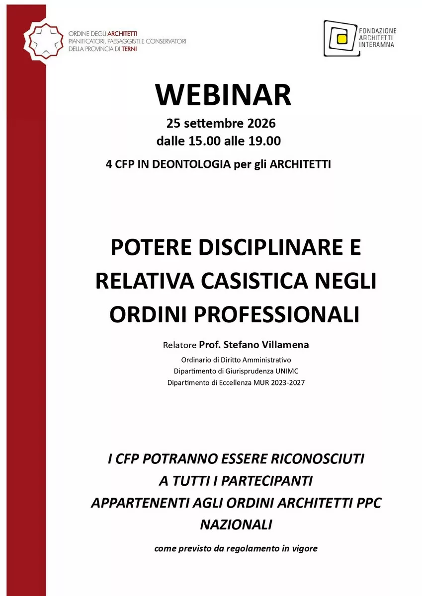 Immagine corso: webinar POTERE DISCIPLINARE E RELATIVA CASISTICA NEGLI ORDINI PROFESSIONALI